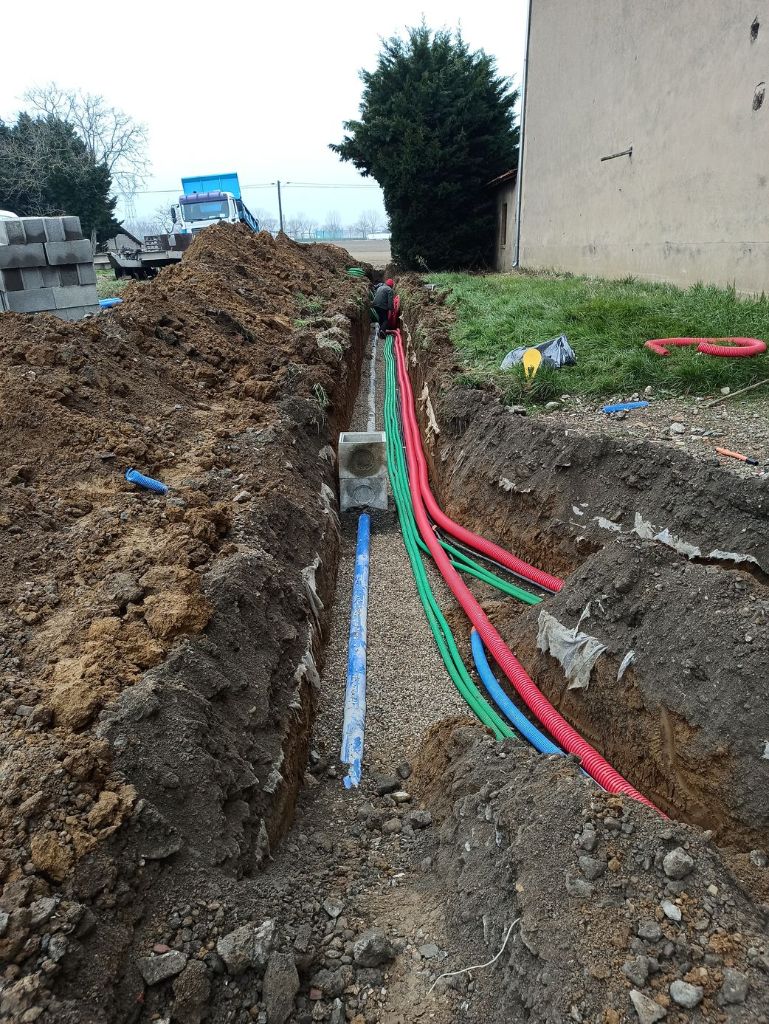 Tranchées réseaux avec gaines